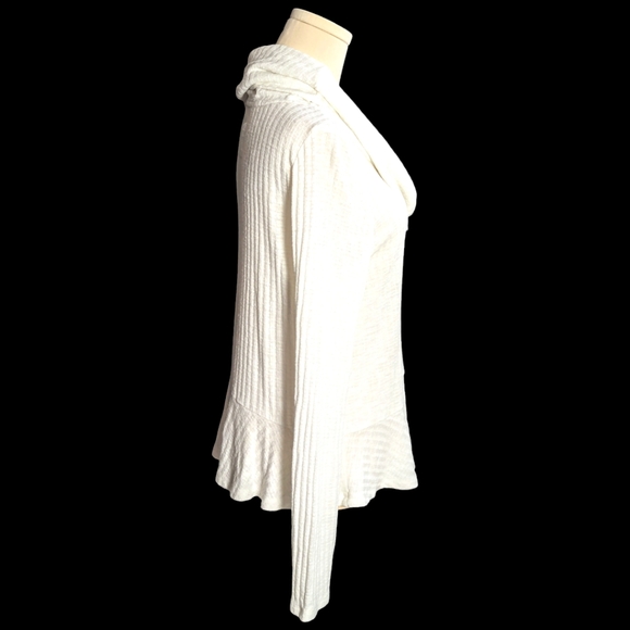 MAEVE Anthropologie Ivory Cowl Neck Top Women's size Medium. - Picture 2 of 9